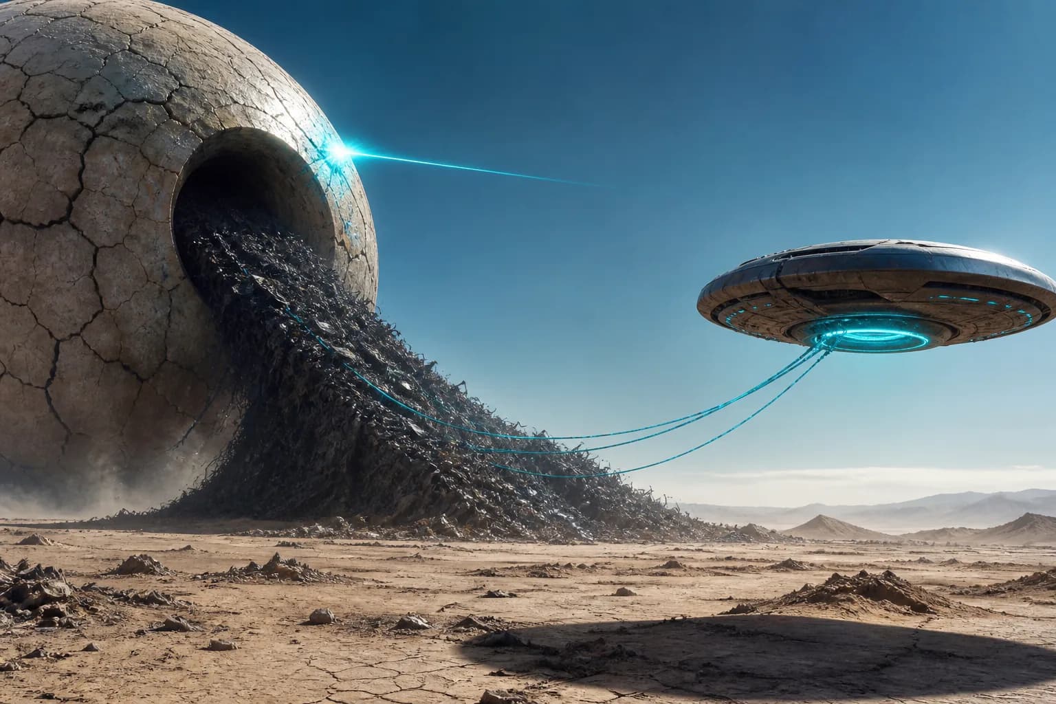 Craft in the desert: shell-cleaning, diamond laser, towing slag