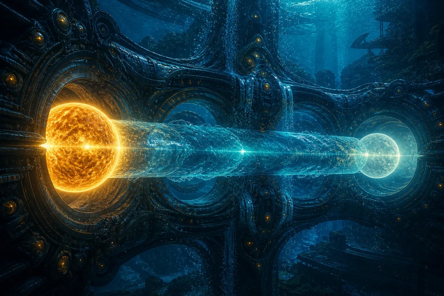 Twelve-hour handover: as one enters the water realm, another exits