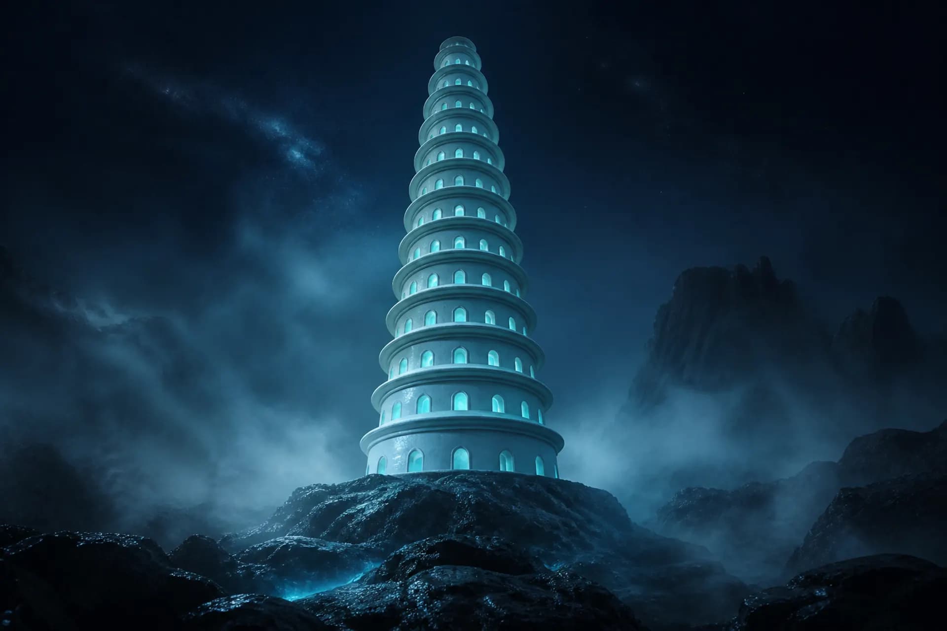 Torre de porcelana apilada