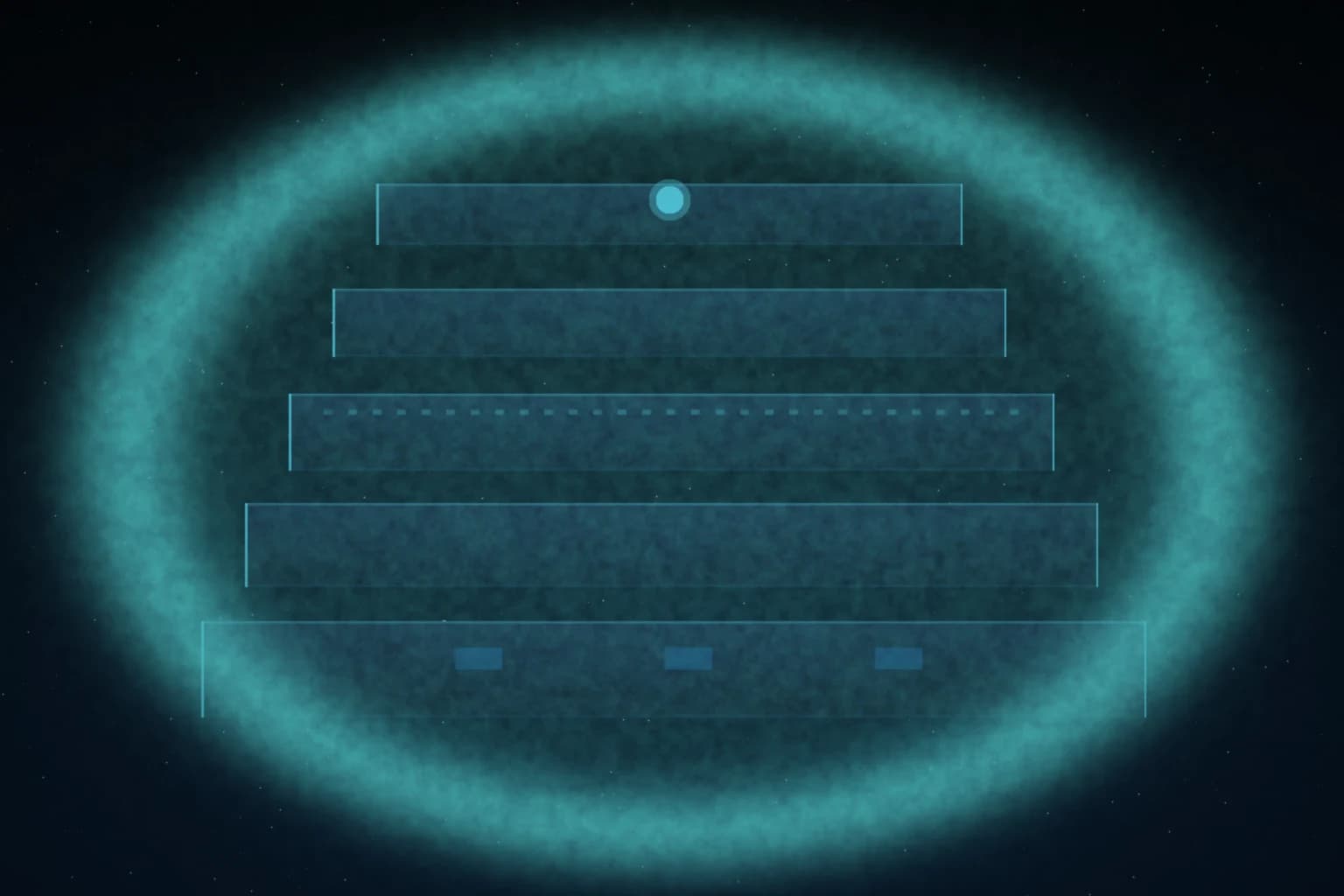 Radiation-mist shield: eggshell, toxic, impassable