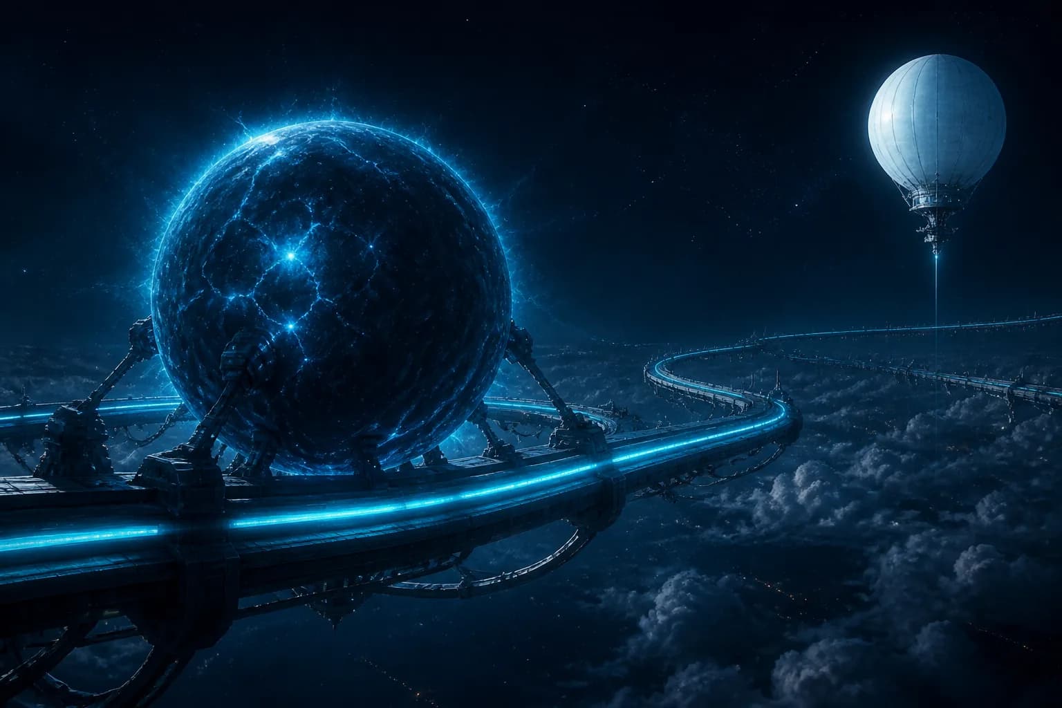 Sun–Moon Realm: magnetic sun on a track, moon as a gas battery